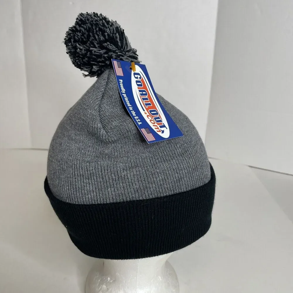 New 23 GOAT Winter Beanie, Gray/Black, Knit, Pom, Acrylic NWT - Picture 4 of 9
